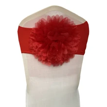 100 шт./лот Свадебная лента на стул галстук-бабочка акриловый чехол на стул с лентой эластичный пояс для стула спандекс чехол для стула