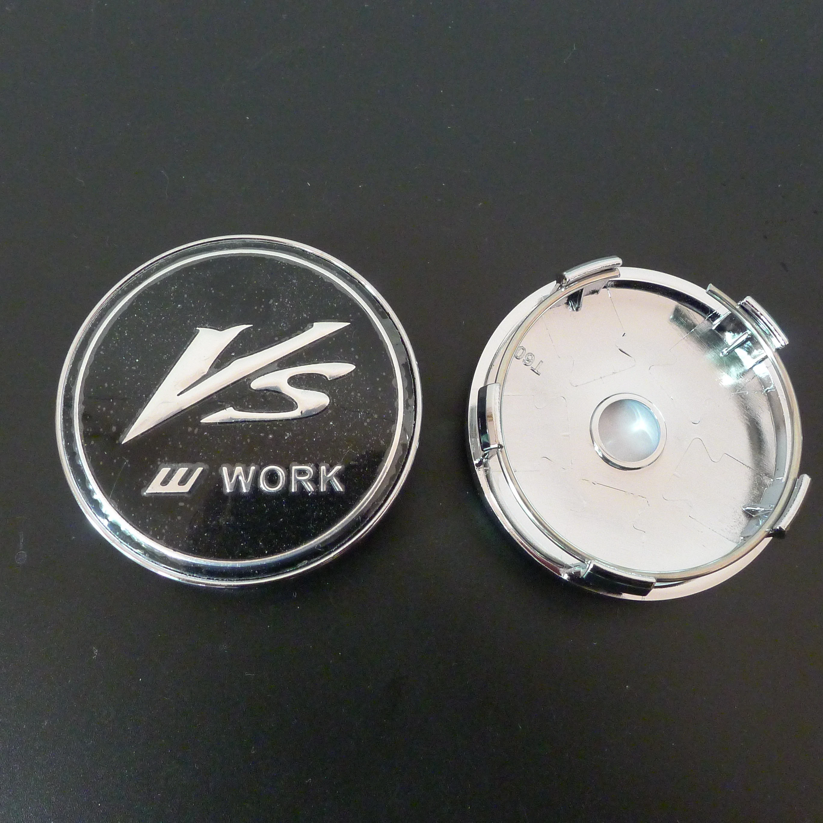 60mm VS W Work Wheels Center Hub Caps Logo Emblem Badge 4pcs