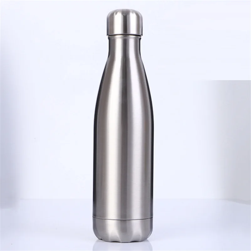 Stainless 500 мл бутылка из нержавеющей стали для путешествий, кофе, вина, молока, пустые вакуумные бутылки для хранения горячей воды - Цвет: Stainless