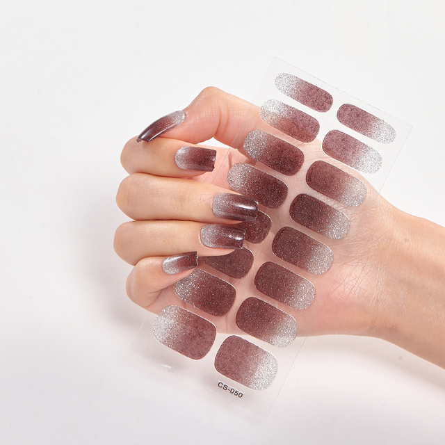 Tips/Sheet Minimalist Design Gradual Change Glitter Series Powder Sequins Self Adhesive Nail Sticker Nails Sticker Designer