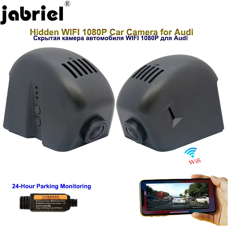 Skup Jabriel ukryte 1080P Wifi wideorejestrator samochodowy kamera na deskę rozdzielczą samochodu dla audi a1 a3 a4 a5 a6 a7 a8 q3 a5 q7 tt rs3 rs4 rs5 rs6 rs7 s8 2002 2019