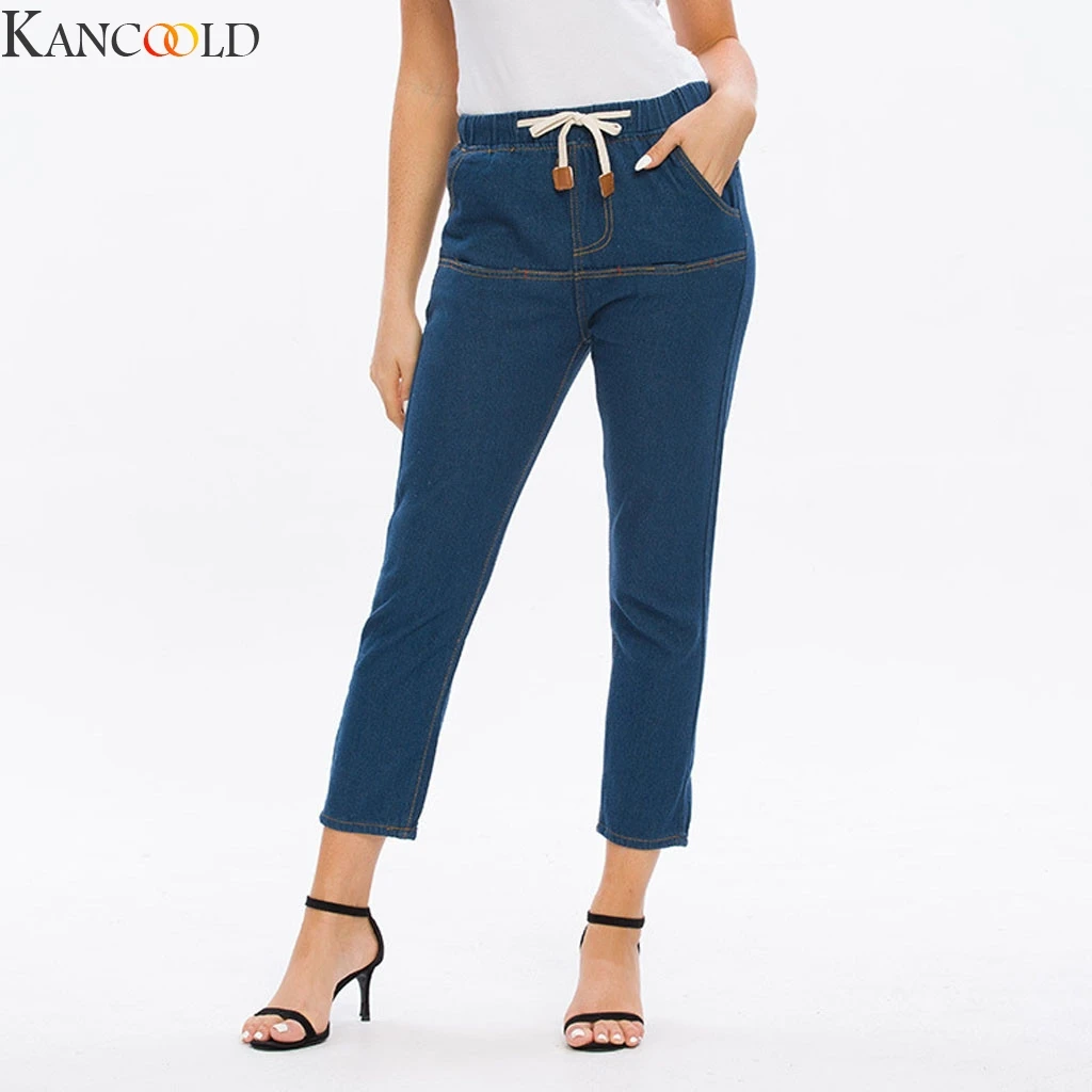 KANCOOLD, модные джинсы, высокая талия, джинсы для женщин, высокая эластичность размера плюс, Стрейчевые джинсы, женские потертые джинсы, узкие брюки-карандаш