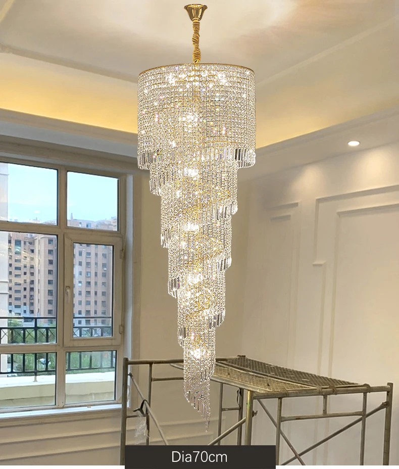 lampadario 6 luci cristallo tipo swarowski spirale soggiorno salotto livin 