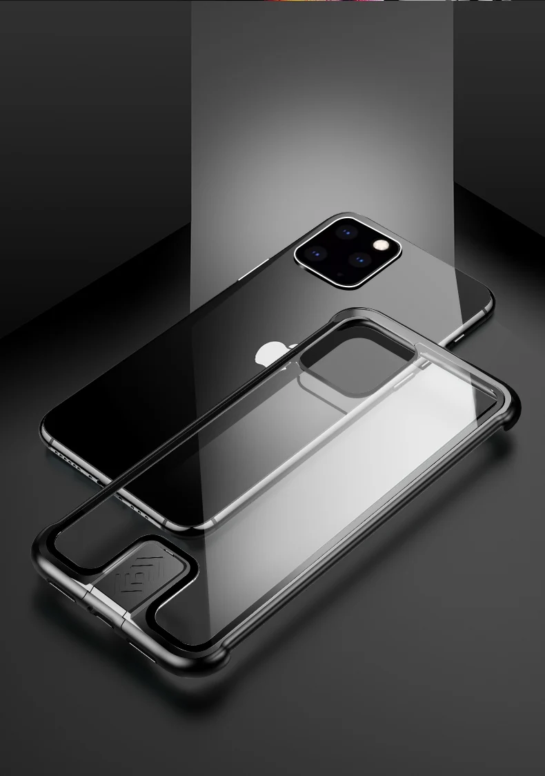 Роскошный тонкий металлический бампер чехол для iPhone 11 Pro Max Xr корпус HD закаленное стекло задняя крышка для iPhone Xs Max 8 7 Plus безрамочный