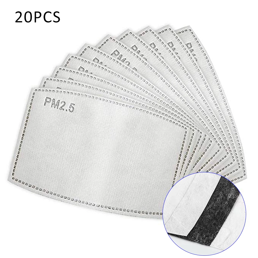 

PM2.5 KN95 Activated Carbon Filter Face Mask Breathing Insert Protective Mouth Ma Mouth-muffle black mask face 20 pcs Unisex