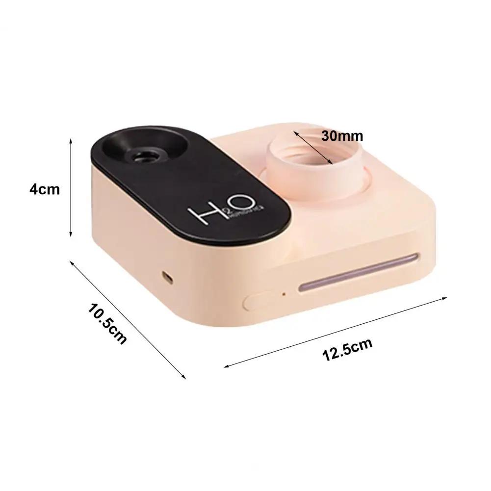 30MM Water Bottle Humidifier Cute USB Rechargeable Camera Shape Mini Humidifier Air Diffuser With Night Lamp for Home Car