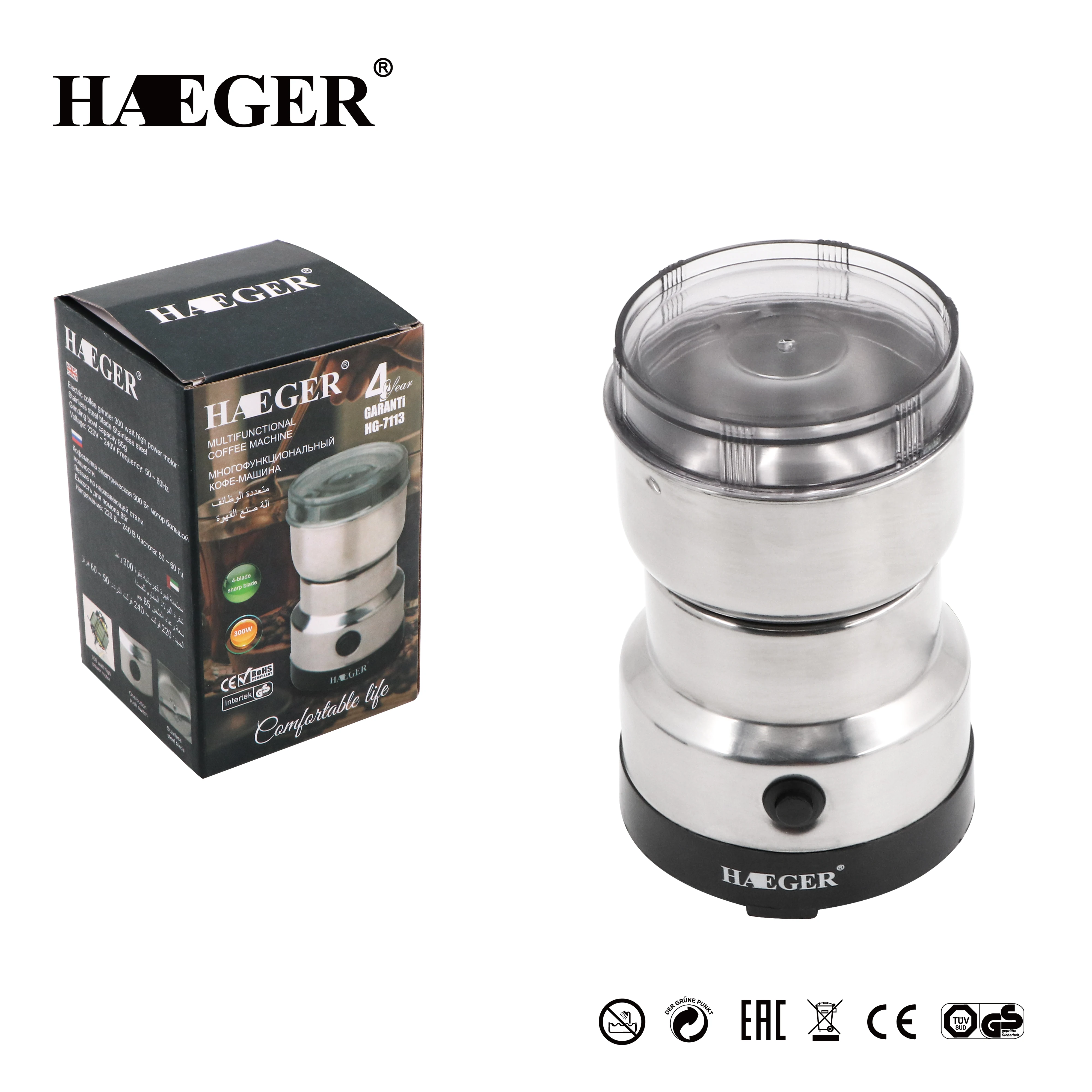 Haeger Coffee Grinder Electric Mini Coffee Bean Nut Grinder Coffee