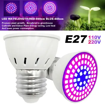 

54 Pcs Leds Grow Light Full Spectrum 4W E27 Led Grow Bulb Full Spectrum 220V/110V UV Lamp For Hydroponics Flowers Plants