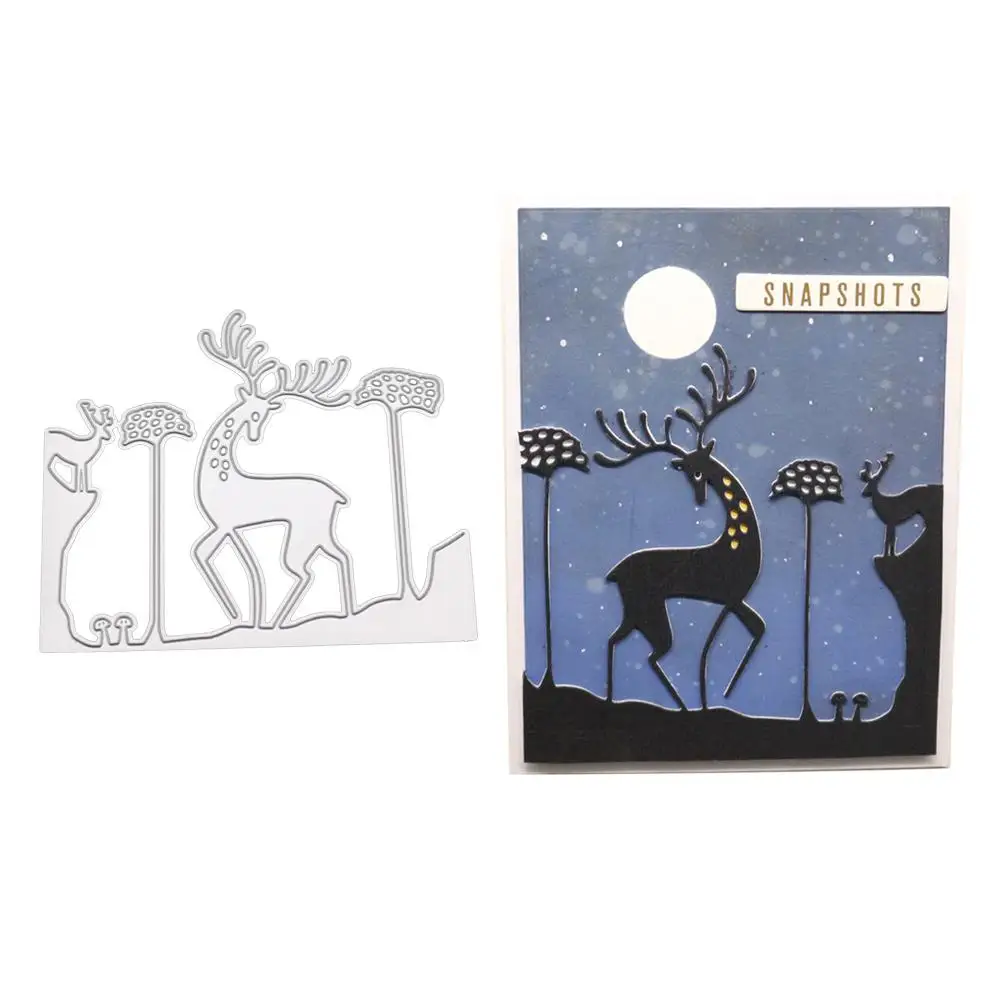 

Adeeing Christmas Deer Pattern Carbon Steel Cutting Dies DIY Scrapbook Background Decor