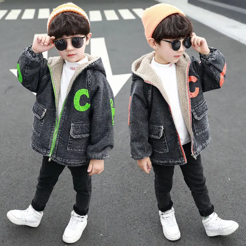

Boys Jackets Coats Outwear 2021 Special Thicken Warm Plus Velvet Winter Autumn Fleece Cotton Cardigan Kids Children's Clothing