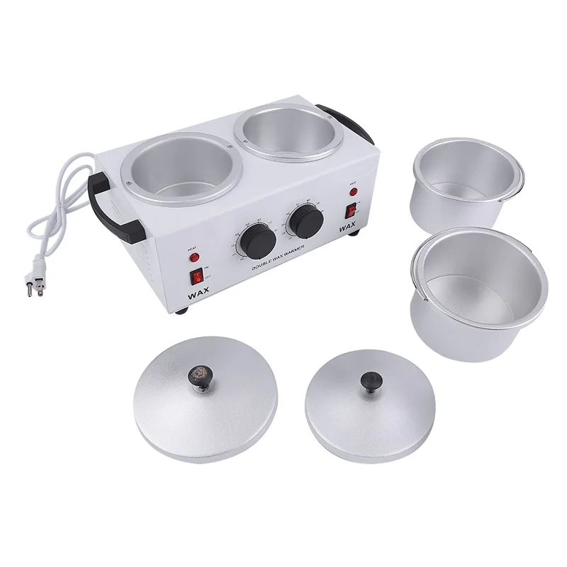 Double Pot Paraffin Warmer Wax Heater Depilatory Wax Machine For SPA Hand and Feet Epilator Hair Removal Tool