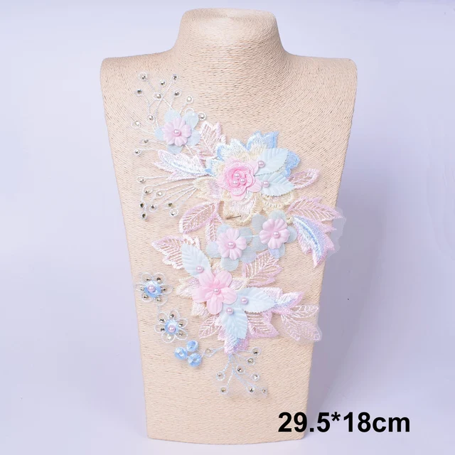 Embroidery Flower Patch Applique For Evening Dress Diy ClothingCostumes Decoration Sew On Accessories Patches Scrapbooking 3