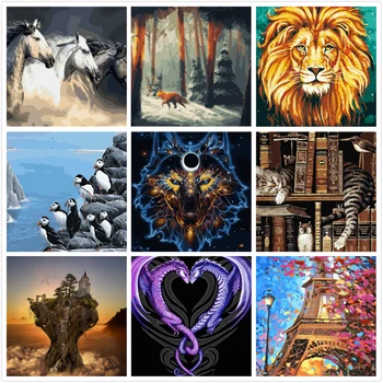 

Liberty Paints By Numbers Animals 50x40cm Pictures Oil Painting By Numbers Set Gift Coloring By Numbers Canvas Wall Set