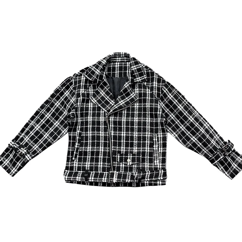 2022 Brand Clothing Men Spring High Quality Casual Jackets/Man Business Fashion Plaid Coat Man Diagonal zipper Design Jacket
