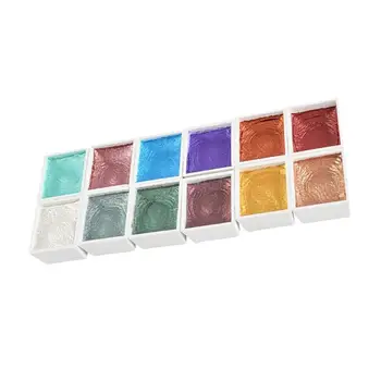 

1 PCS 12 Colors Portable Practical Watercolor Pigment Watercolor Kit for Children Students Artists Beginners