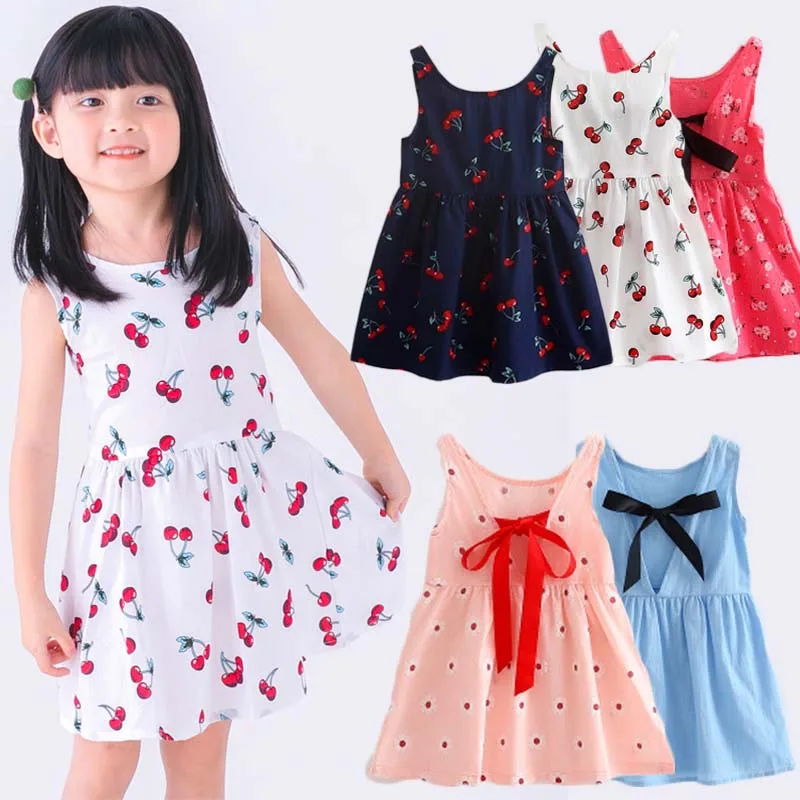 

Girls Summer Dress Kids dresses for girls clothes Children Dresses Cotton Print Sleeveless Toddler princess dress costumes