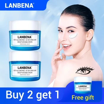 

LANBENA Buy 2PCS Hyaluronic Acid Face Cream Get 1 Free Eye Cream Oil -Control Anti Aging Firming Whiten MoisturizingSkin care
