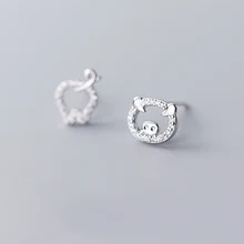 MloveAcc серьги в виде животных 925 пробы серебра с изображением милой свинки для мальчиков маленькие серьги-гвоздики для женщин женские серьги-гвоздики изысканное Серебряное украшение