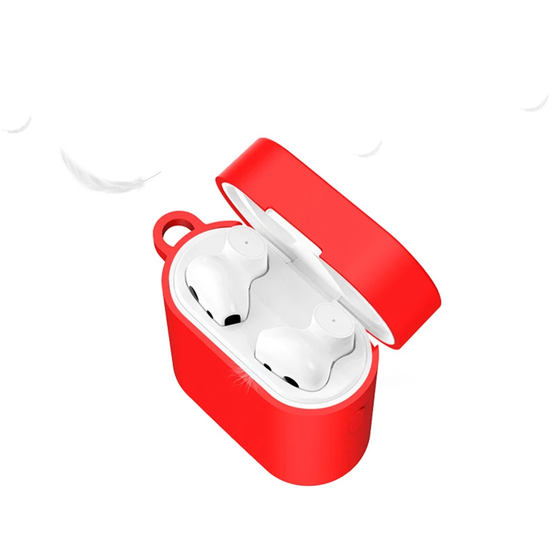 Силиконовый чехол для Xiaomi Airdots Pro 2, беспроводная bluetooth-гарнитура, защитный чехол с карабином, чехол