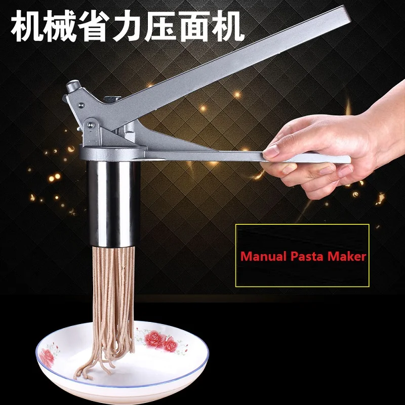 1Set with 7Molds Stainless Steel Manual Pasta Maker Noodle Machine Press All-rounder Small Household Hollow River NEW Hot