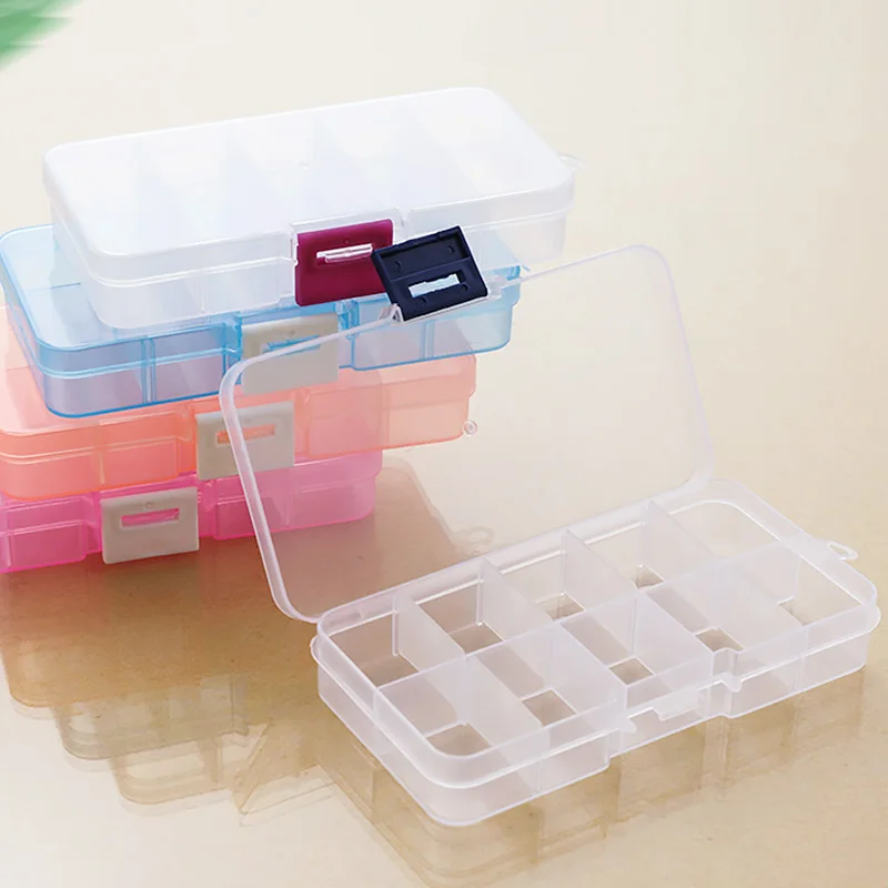 Transparent Plastic Adjustable Jewelry Storage Box Case Beads Organizer Boxes