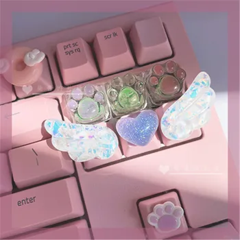 Kawaii Customized Glittery Wings Keycaps 4