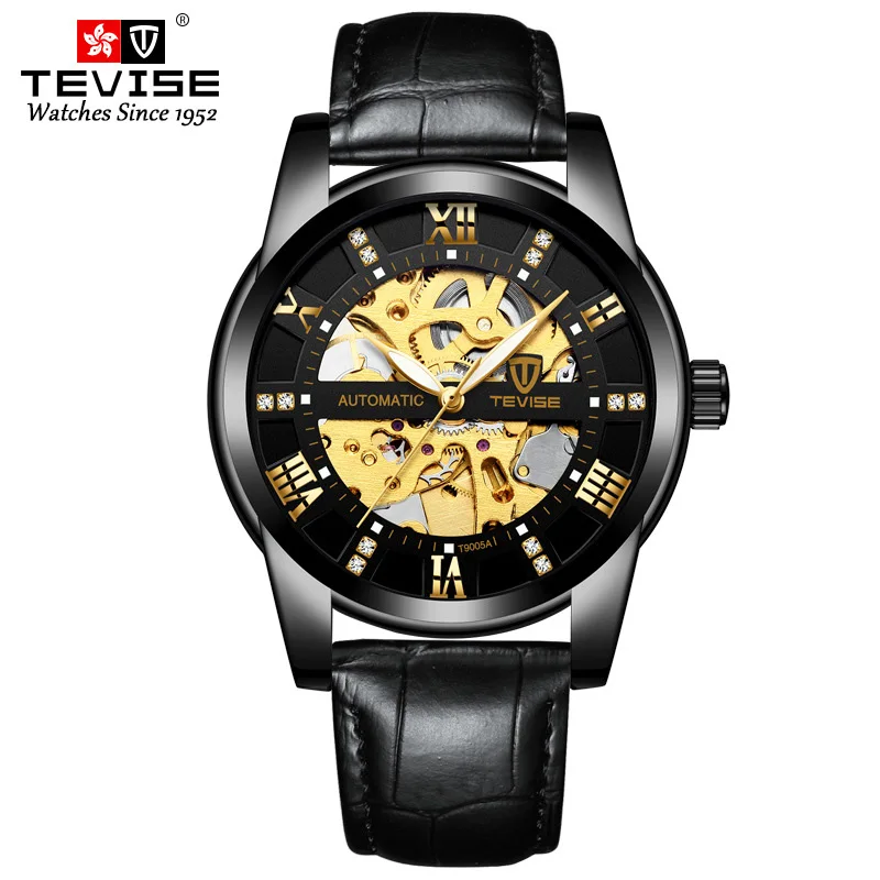 

Mechanical Watches for Men Clock TEVISE Brand New Model Wristwatch 30M Waterproof Luminous Skeleton Tourbillon Automatic Watch