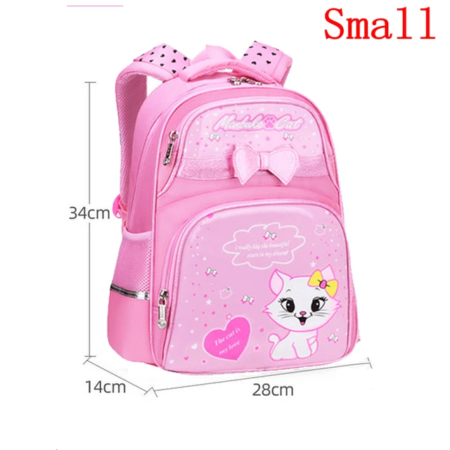 Waterproof Children School Bags Cartoon Cute Princess Backpacks Orthopedic Kids Book Bags for Teenage Girls Schoolbags Mochila Small Pink