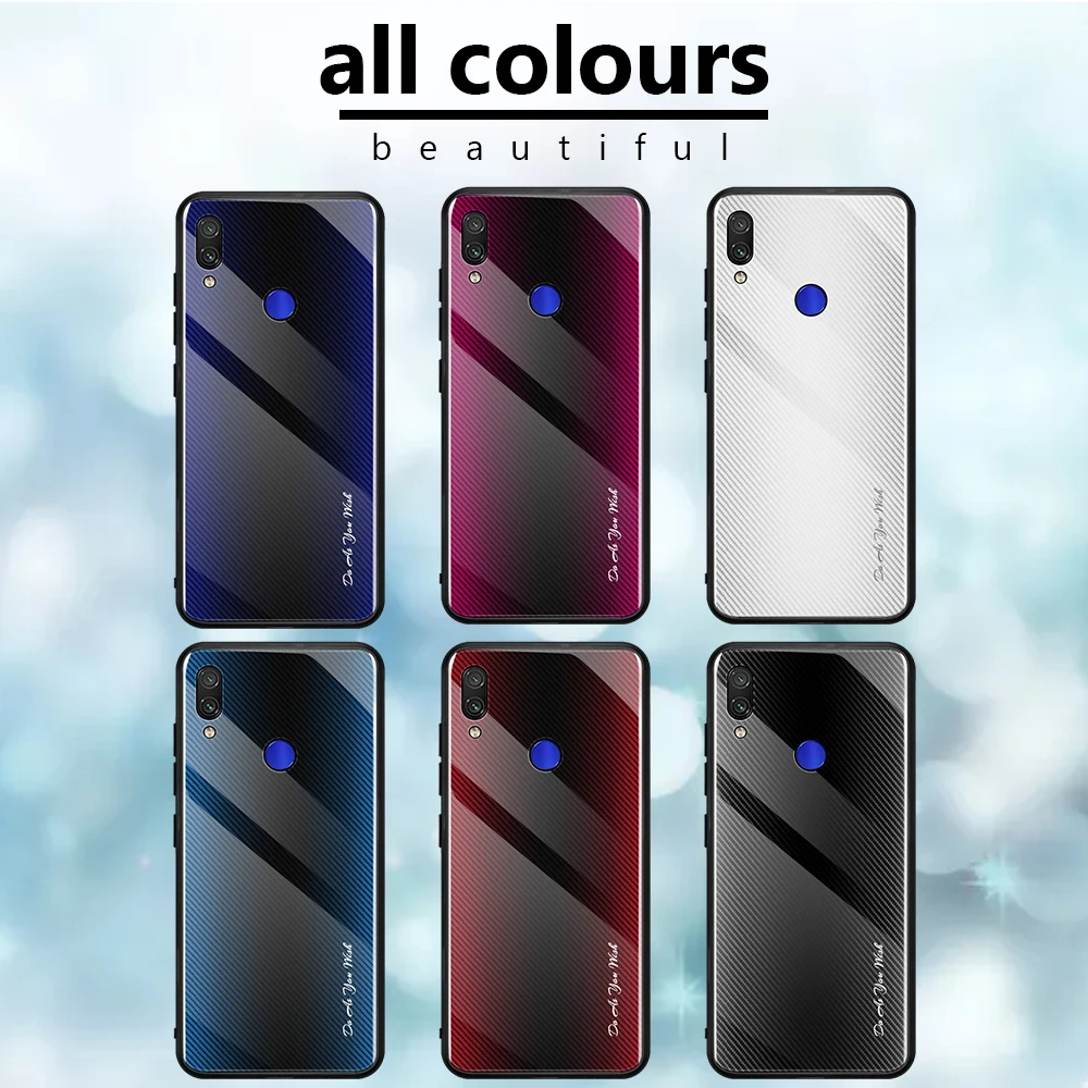 

Smartphone Case For Xiaomi Redmi Note 7 Pro 5 6 K20 Pro 7A Gradient Glass Case For Xiaomi Mi A3 Lite 9T Pro 9 SE Mi CC9 CC9E Mi9