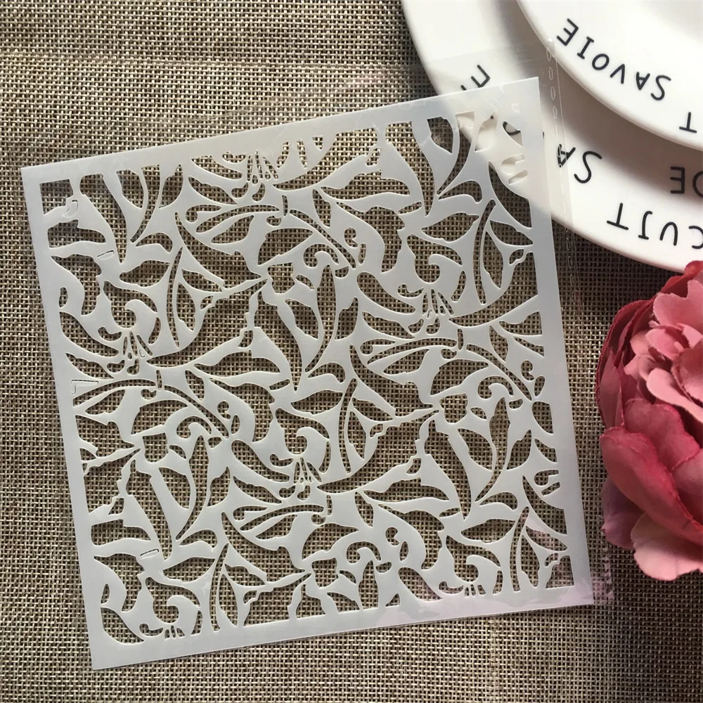 

15*15 см листья круг DIY Многослойные трафареты настенная живопись раскраска для скрапбукинга тиснильный альбом декоративный шаблон