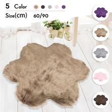 Пушистые ковры в форме цветка для гостиной Декор Ковер из искусственного меха длинные плюшевые ковры для спальни детская комната мохнатый ковер