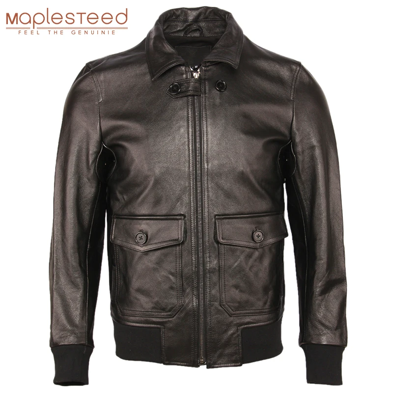 

Men Leather Jacket 100% Soft Cow Skin Flight A2 Bomber Jacket Men's Genuine Leather Coat Pilot Leather Clothing Autumn M215