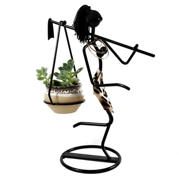 

Portable For Succulent Plant Nursery Cacti Birthday Gift Home Decor Balcony Flower Pot Iron Stand Office Exotic Girl Bedside