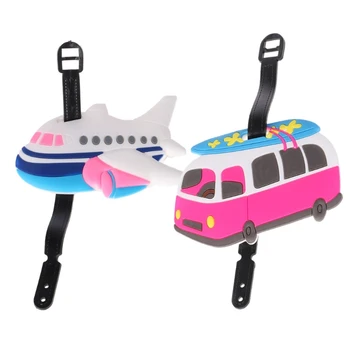 

Cartoon Label Strap Suitcase Name Address Tel Tags for Travel Luggage Tag