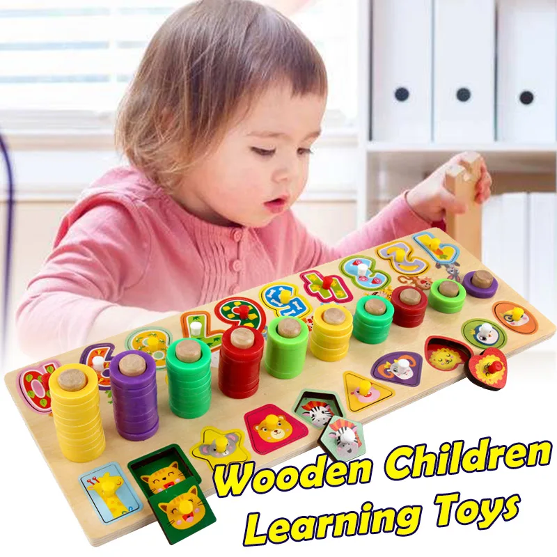 Детские деревянные игрушки материалы montessori учиться считать номера, соответствующие цифровой Форма матч раннего образования обучающая Математика игрушки