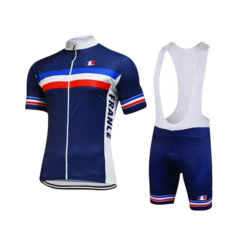 Летняя одежда для велоспорта Франс команда синяя велосипедная Джерси быстросохнущая велосипедная одежда летняя велосипедная форма с коротким рукавом