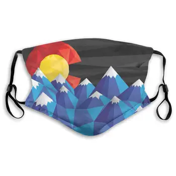 

LAURA FERGUSON Half Face Mask with Filter Unisex Tactical Winter Face Cover for Running Colorado Flag