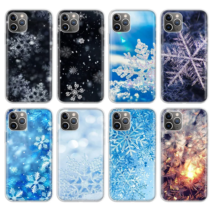 

Winter Snow Flowers Phone Case For Apple iPhone 11 Pro 6 6S 7 8 Plus 10 X XS MAX XR 5 5S SE Phone Case Cover