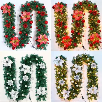 

2.7m Christmas Ball Decoration Rattan Christmas Door Head Decoration Party Christmas Decoration Stair Railing Pendant