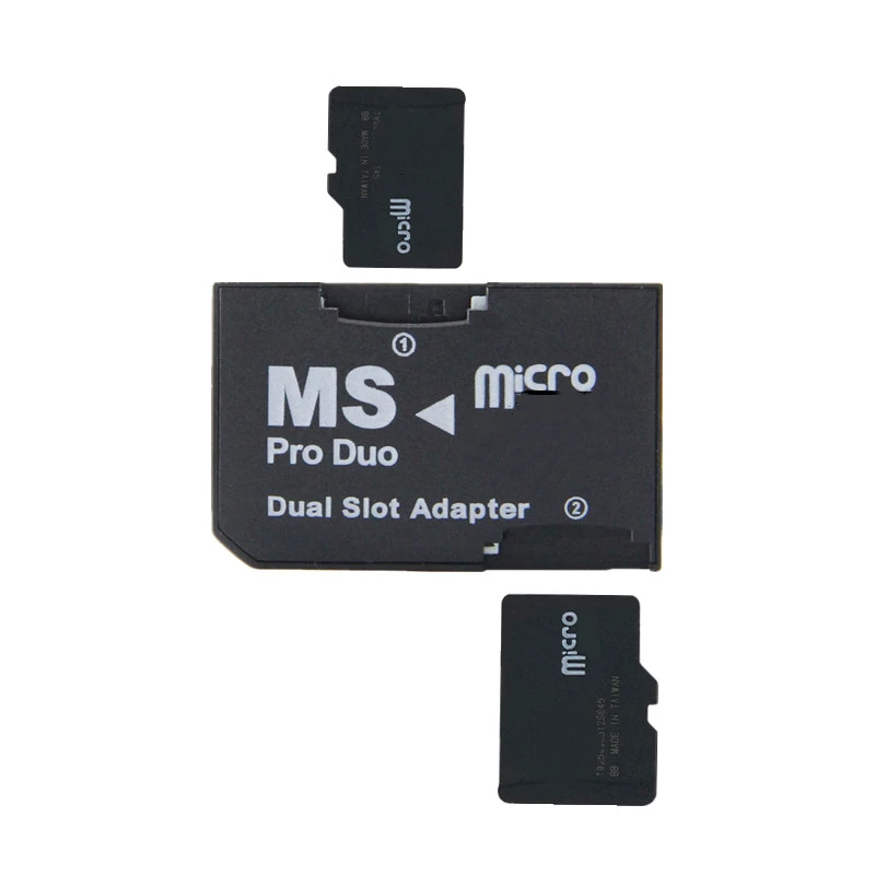 Двойной 2 слота MicroSD SDHC TF для карты памяти MS Card Pro Двойной переходник для psp 64 Мб до 2 ГБ TF карта памяти конвертер двойной