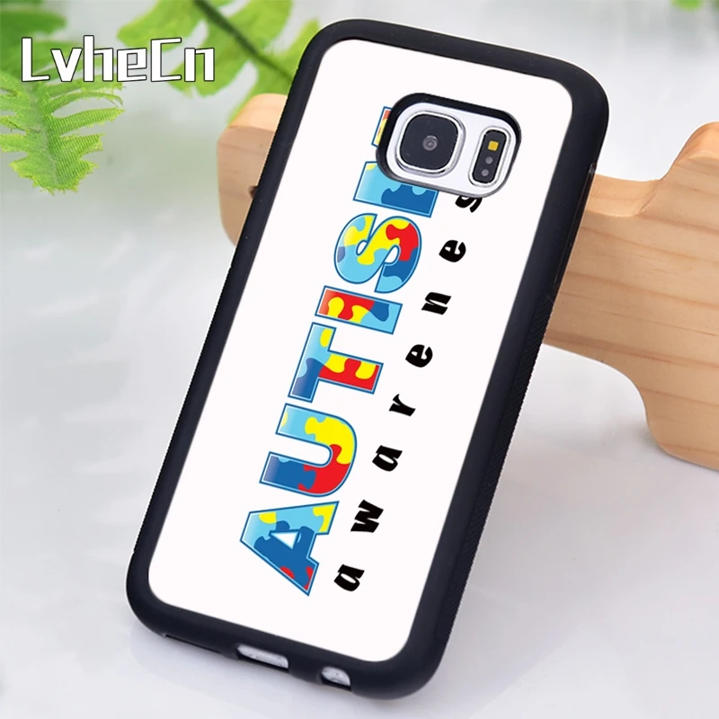 LvheCn Autism Awareness Phone Case For Samsung Galaxy S9 S8 S10 Plus Lite S6 S7 Edge S5 Note 5 8 9 10 Coque |