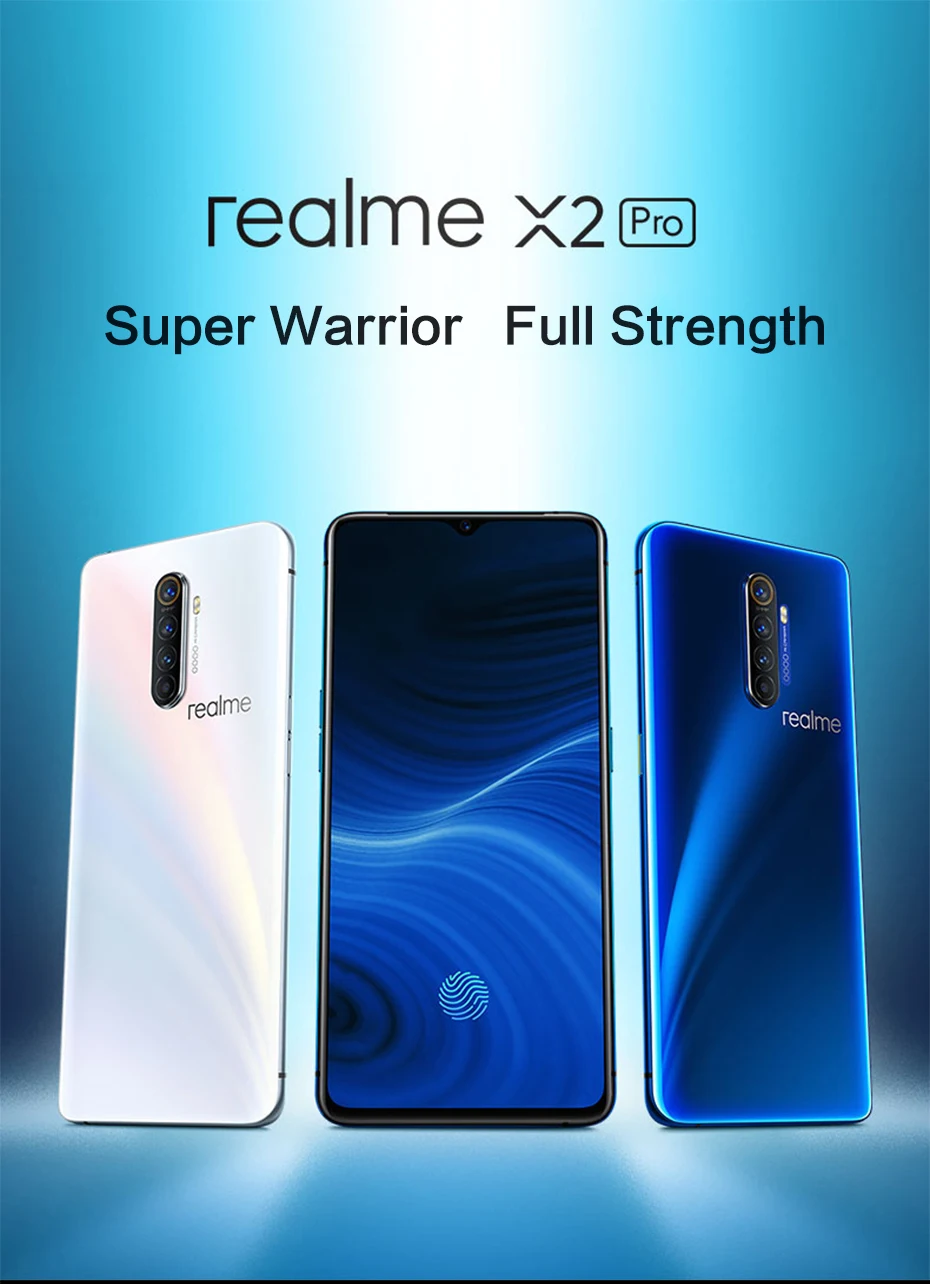 Oppo Realme X2 Pro Sim бесплатный телефон Snapdragon 855 Plus Android 9,0 6," 90 Гц 12 Гб ram 256 ГБ rom 64.0MP 50 Вт VOOC