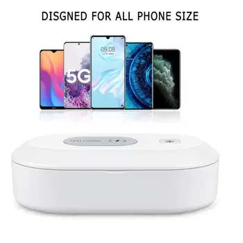 

UV Phone Sterilizer Box Mask Phones Cleaner Personal Disinfection Cabinet with QI Wireless Charger bacterial Disinfection Box