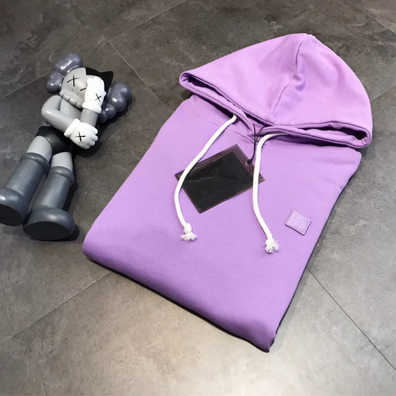 

2020 Spring Solid Color Small Smile Face Embroidery Casual Simple Loose Women Men Hoodie Sweatshirt A3
