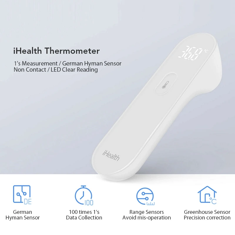 IHealth Ihealth термометр светодиодный Бесконтактный цифровой инфракрасный Лоб термометр для тела для детей и взрослых пожилых
