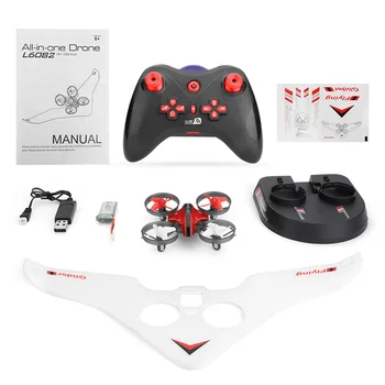 

L6082 Air Genius RC Quadcopter Airplane Tiny Whoover All-In-One DIY 2.4G RC Drone for Kids Gift RTF Quadcopter Red Airplanes