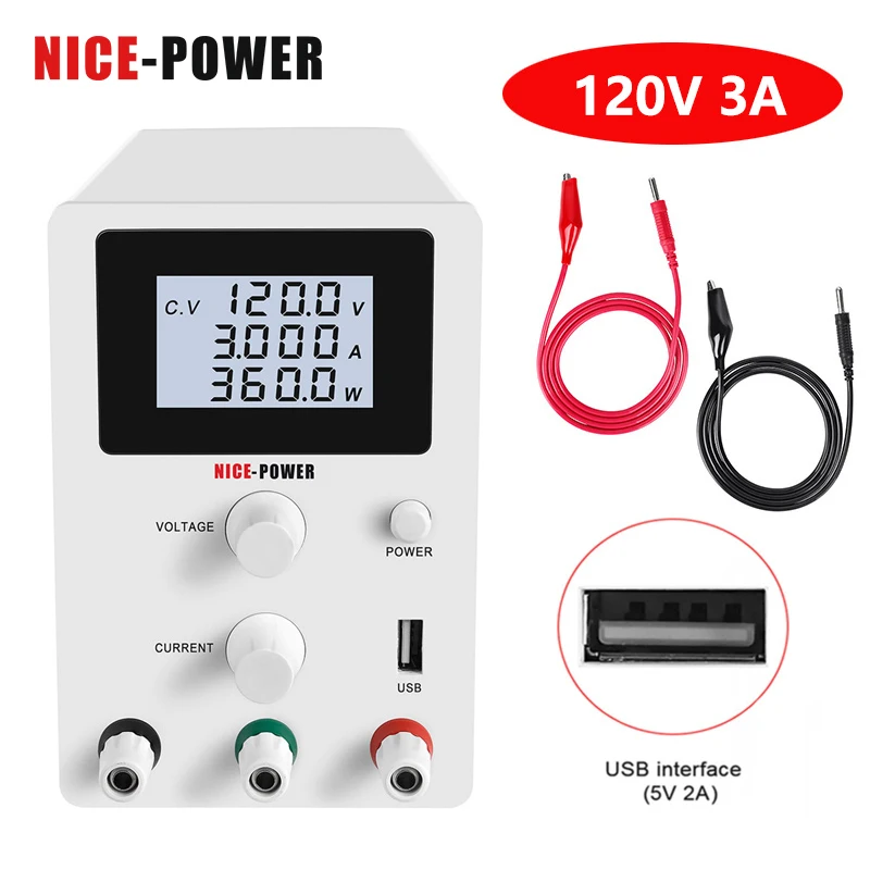 Adjustable Switching dc lab power supply Variable 120V 60V 30V 10A 5A Regulated Power Modul USB 5V 2A Laboratory Power Source