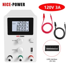Fuente de alimentación de laboratorio, módulo de alimentación regulada, CC, conmutación ajustable, Variable, 120V, 60V, 30V, 10A, 5A, USB, 5V, 2A