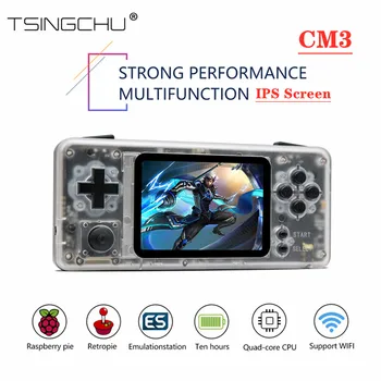 

TSINGO Raspberry Pi CM3 Retro Handheld Game Console 3.2" IPS Screen RetroPie Game Player 64GB Built-in 15000 Games 45 Emulators