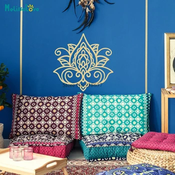 

Beautiful Mandala Lotus Decals Home Decoration Mandala Buddhist Boho Dorm Yoga Decor Removable Vinyl Sticker BB898